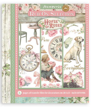 STAMPERIA -  Collezione House of Roses -    Printed Decorative Rub on selection for Art and Craft cm 20,5x23