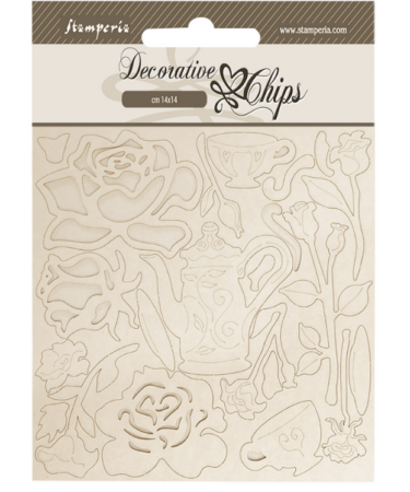 STAMPERIA - ย Collezione House of Roses - ย ย Decorative chips cm 14x14 - Roses
