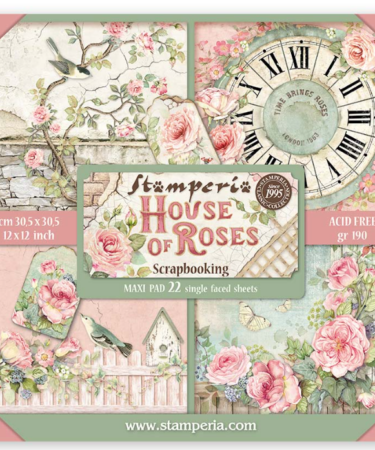 STAMPERIA - ย Collezione House of Roses - ย ย Scrapbooking Pad 22 sheets cm 30,5x30,5 (12"x12") Single face -