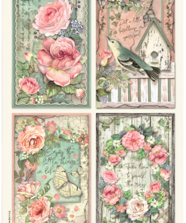 STAMPERIA - ย Collezione House of Roses - ย ย A4 Rice paper packed - House of Roses 4 cards