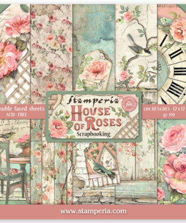STAMPERIA -  Collezione House of Roses -    Scrapbooking Pad 10 sheets cm 30,5x30,5 (12"x12")