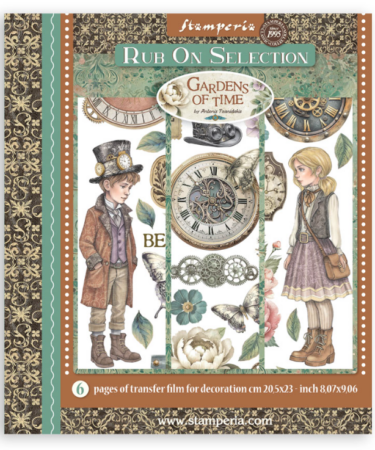 STAMPERIA  - Collezione Gardens of Time -  Printed Decorative Rub on selection for Art and Craft cm 20,5x23