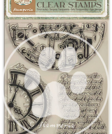 STAMPERIA - Collezione Gardens of Time -  Decorative Acrylic stamp design for Art and Craft cm 14x18 - Gardens of Time half clocks