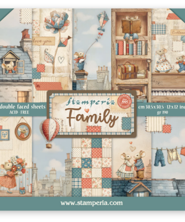 STAMPERIA -  Scrapbooking Pad 10 sheets cm 30,5x30,5 (12"x12") - Family