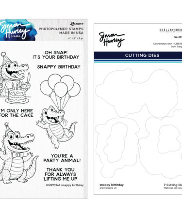 SPELLBINDERS - Collezione Snappy Birthday Stamp & Die Bundle by Simon Hurley