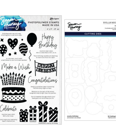 SPELLBINDERS - Collezione Snarky Birthday Stamp & Die Bundle by Simon Hurley