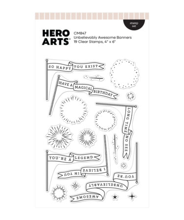 Hero Arts Unbelievably Awesome Banners Clear Stamp Set