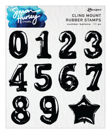 Ranger Number Balloons Cling Rubber Stamp Set by Simon Hurley create.