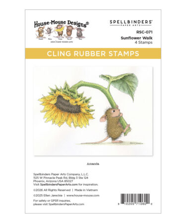 SPELLBINDERS - House-Mouse Sunflower Walk Cling Rubber Stamp Set