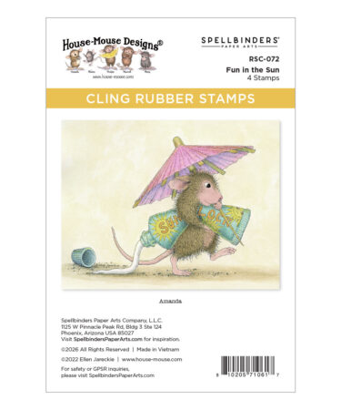 SPELLBINDERS - House-Mouse Fun in the Sun Cling Rubber Stamp Set