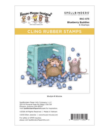 SPELLBINDERS - House-Mouse Blueberry Buddies Cling Rubber Stamp Set