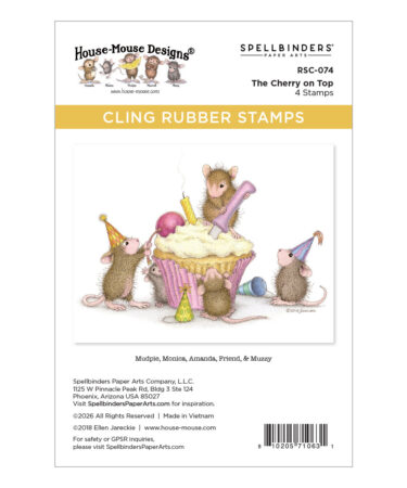 SPELLBINDERS - House-Mouse The Cherry on Top Cling Rubber Stamp Set