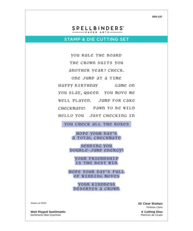 SPELLBINDERS - Well Played Sentiments Clear Stamp & Die Set