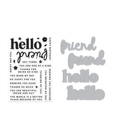 Hero Arts Hello Friend Clear Stamp & Die Bundle
