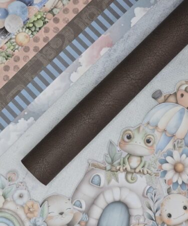 Bellaluna Crafts - Collezione Be my Baby - ROTOLO ECOPELLE TEXTURIZADA DARK CHOCOLATE