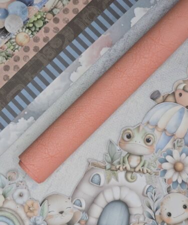 Bellaluna Crafts - Collezione Be my Baby - ROTOLO IN ECOPELLE TEXTURIZADA CORAL