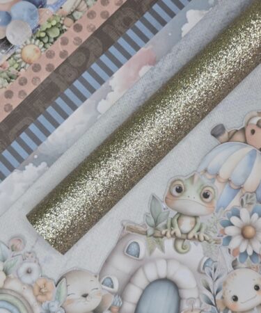 Bellaluna Crafts - Collezione Be my Baby - ROTOLO IN ECOPELLE GLITTER CHAMPAGNE