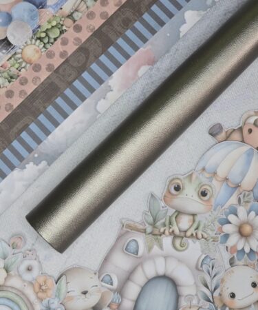 Bellaluna Crafts - Collezione Be my Baby - ROTOLO IN ECOPELLE ELASTICA PERLADA TITANIUM