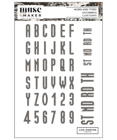 Lisa Horton Crafts Muse & MakerDL Clear Stamp Set - Worn and Typed