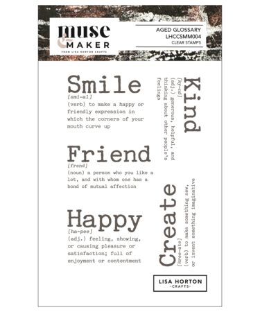 Lisa Horton Crafts Muse & Maker A6 Clear Stamp Set - Aged Glossary