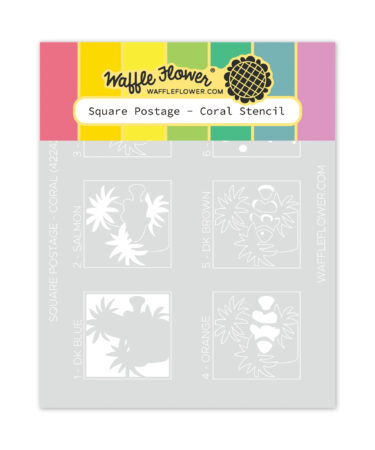 WAFFLE FLOWER - Square Postage - Coral Stencil