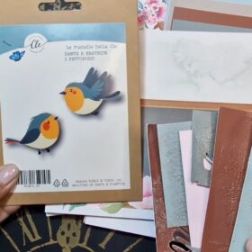 foto in primo piano della confezione di vendita delle fustelle cha hanno la forma degli uccellini