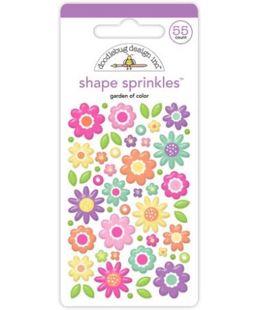 Doodlebug Design - Collezione Color Me Crafty - Sprinkles Adhesive Enamel Shapes