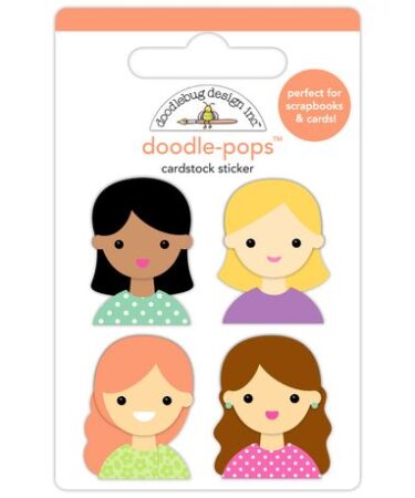 Doodlebug Design - Collezione Color Me Crafty - Doodle-Pops 3D Stickers - BFF's