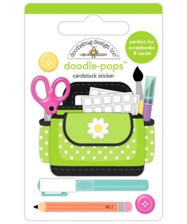 Doodlebug Design - Collezione Color Me Crafty - Color Me Crafty Doodle-Pops 3D Stickers - Crafty Girl