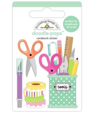 Doodlebug Design - Collezione Color Me Crafty - Doodle-Pops 3D Stickers - Tools of the Trade