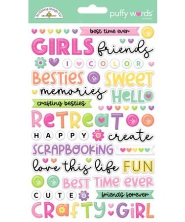 Doodlebug Design - Collezione Color Me Crafty -Puffy Stickers - Words