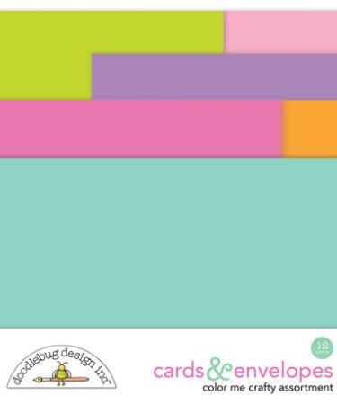 Doodlebug Design - Collezione Color Me Crafty - Cards & Envelopes 12/Pkg
