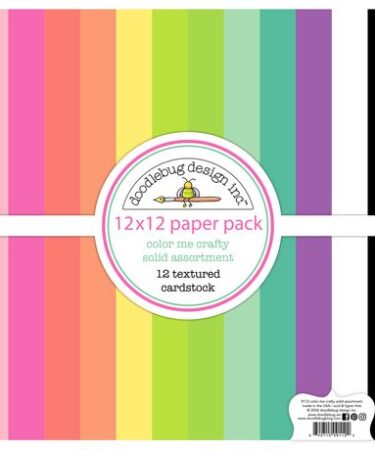 Doodlebug Design - Collezione Color Me Crafty - Textured Double-Sided Cardstock 12"X12" 12/Pkg