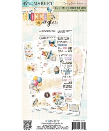 49 AND MARKET โ Collezione Glimmer and Glee - 6 x12 Blendable Rub-on Transfer Set