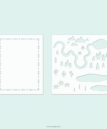 Concord & 9th - Adventure Awaits Stencil Pack (2 qty; 6 x 6)