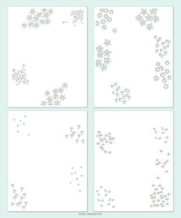 Concord & 9th - Around the Garden Stencil Pack (4 qty; 4.75 x 6)