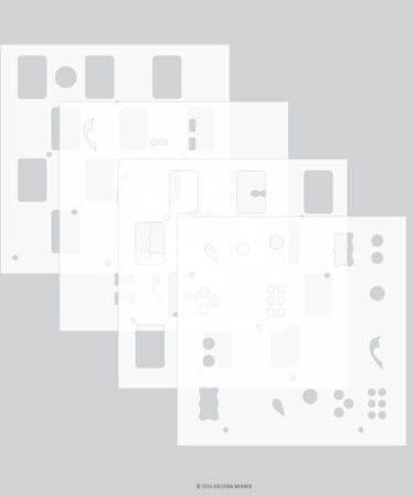 Concord & 9th - KRISTINA WERNER -Easy Repeat Tiles Stencil Pack* (4 qty; 6 x 6)