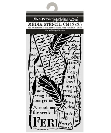 STAMPERIA - Collezione All Around - Cut laser stencil for Art and Craft cm 12X25 -  letter and feathers