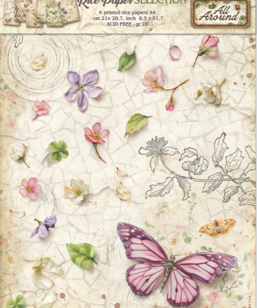 STAMPERIA -Collezione All Around -  Selection 6 Rice paper A4
