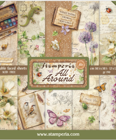 STAMPERIA - Collezione All Around - Scrapbooking Printed Pad for Art and Craft 10 sheets cm 30,5x30,5 (12"x12")