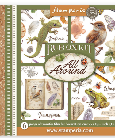 STAMPERIA -Collezione All Around -  Printed Decorative Rub on kit for Art and Craft cm 15,5x15,5