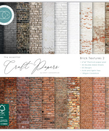 Craft Consortium - Essential Craft Papers 6x6 Inch Paper Pad Brick Textures 2