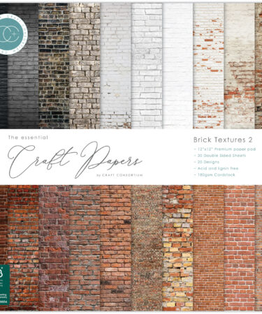 Craft Consortium - Essential Craft Papers 12x12 Inch Paper Pad Brick Textures 2