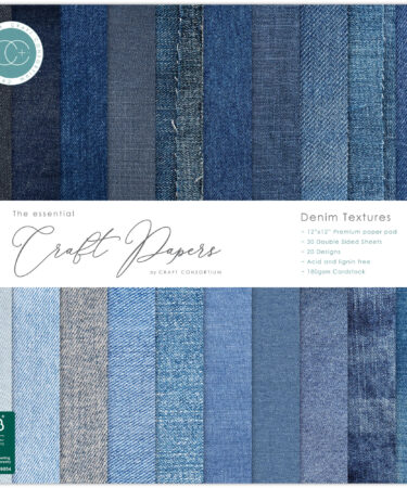 Craft Consortium - Essential Craft Papers 12x12 Inch Paper Pad Denim Textures
