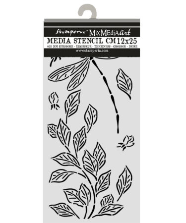 STAMPERIA - Collezione Wonderland  Cut laser stencil for Art and Craft cm 12X25 -dragonfly