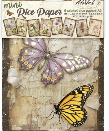 STAMPERIA -  Collezione All Around -Printed Mini Rice paper A6 8 sheets for Art and Craft