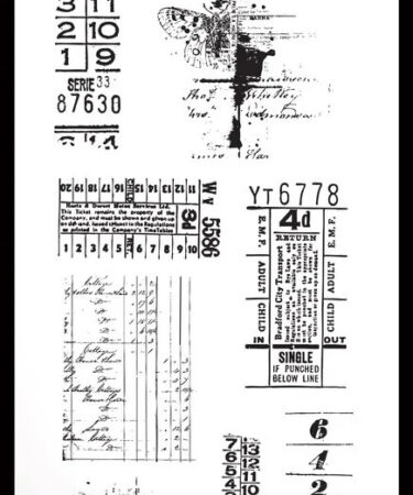 Arden Creative Studio Maker Series 4x8 Inch Clear Stamp Set Chronicle Remnants by Katie Pertiet