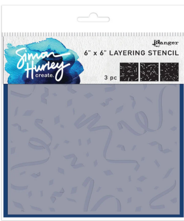 Ranger Simon Hurley create. Layering Stencils 6x6 Inch Cue the Confetti (3pcs)