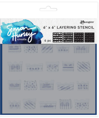 Ranger Simon Hurley create. Layering Stencils 6x6 Inch Gifted (4pcs)