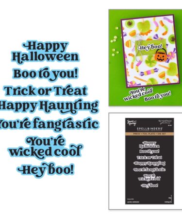 SPELLBINDERS Spooky Sentiments Press + Foil Plate & Die Set by Simon Hurley